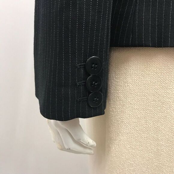 Armani Collezioni Jacket Black With White Pinstripes Classic Made in Italy 10 - Picture 5 of 6